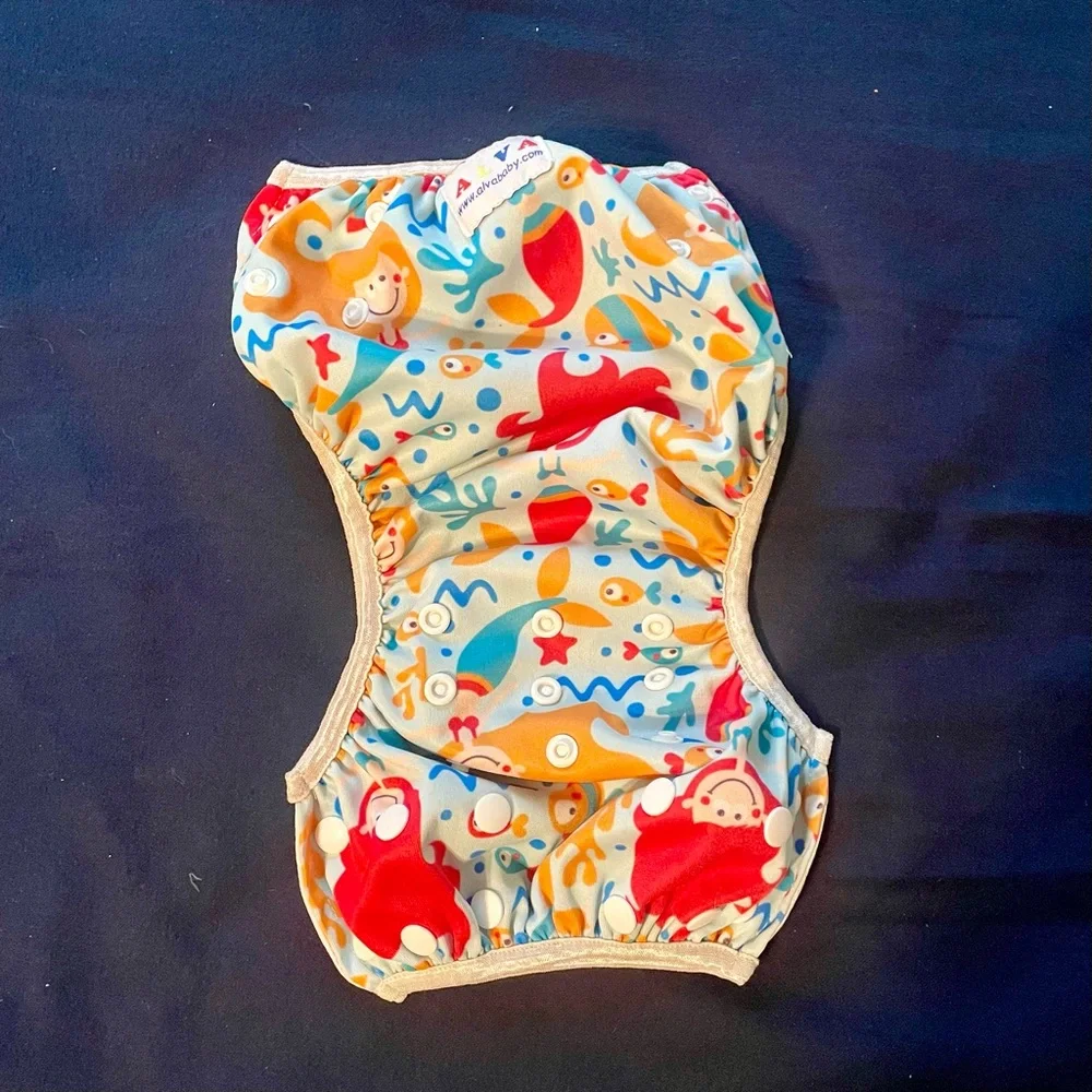 Colorful Starfish and Sea Life Kids Swim Diapers